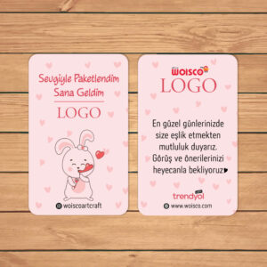 Pembe Teşekkür Kartı Baskı (Md: KJ0949)