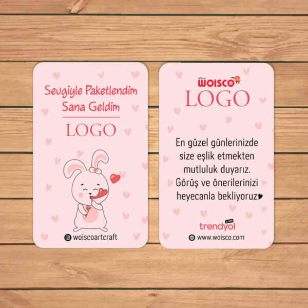 Pembe Teşekkür Kartı Baskı (Md: KJ0949)