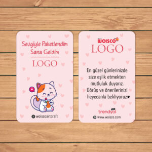 Pembe Teşekkür Kartı Baskı (Md: KJ0949)