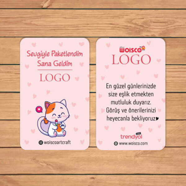 Pembe Teşekkür Kartı Baskı (Md: KJ0949)