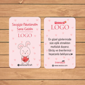 Pembe Teşekkür Kartı Baskı (Md: KJ0949)