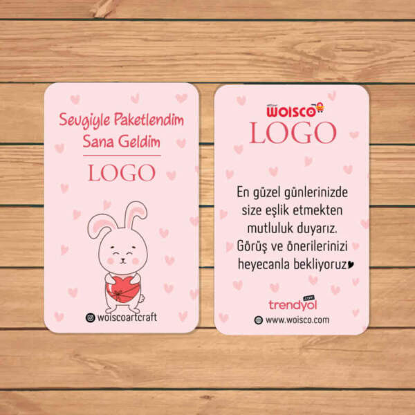 Pembe Teşekkür Kartı Baskı (Md: KJ0949)