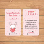 Pembe Teşekkür Kartı Baskı (Md: KJ0949)