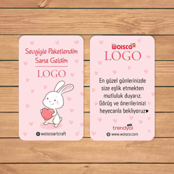 Pembe Teşekkür Kartı Baskı (Md: KJ0949)