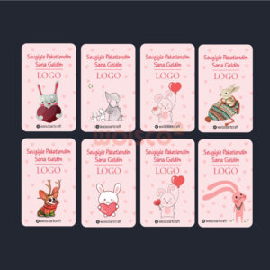 Pembe Teşekkür Kartı Baskı (Md: KJ0949)