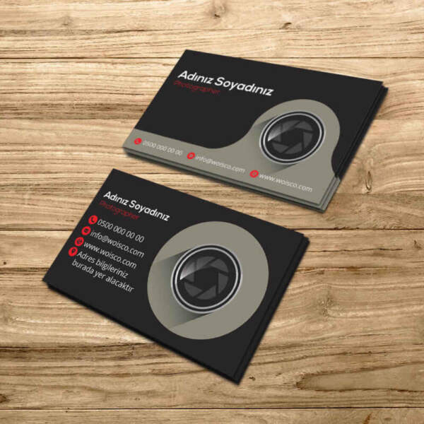 Fotografçı Kartvizit Baskı (Md:PH009) 1000 Adet Kartvizit Bastırma