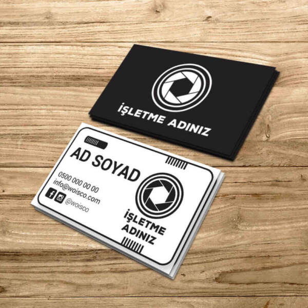 Fotografçı Kartvizit Baskı (Md:PH013) 1000 Adet Kartvizit Bastırma