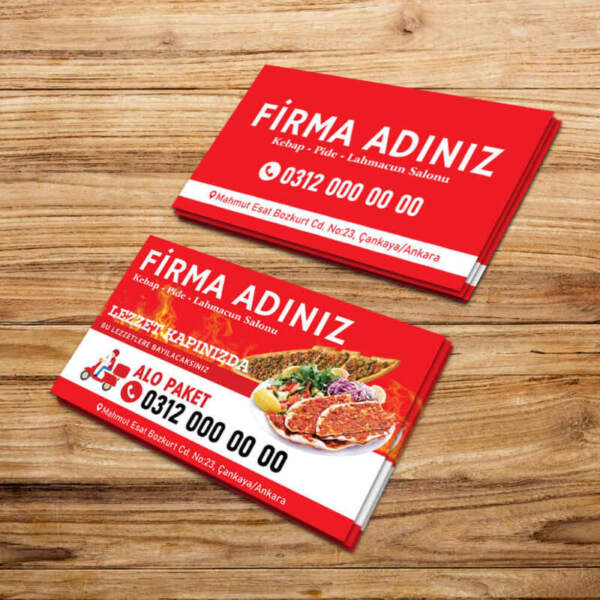 Pideci Kartvizit Baskı (Md:PN0071) 1000 Adet Kartvizit Bastırma