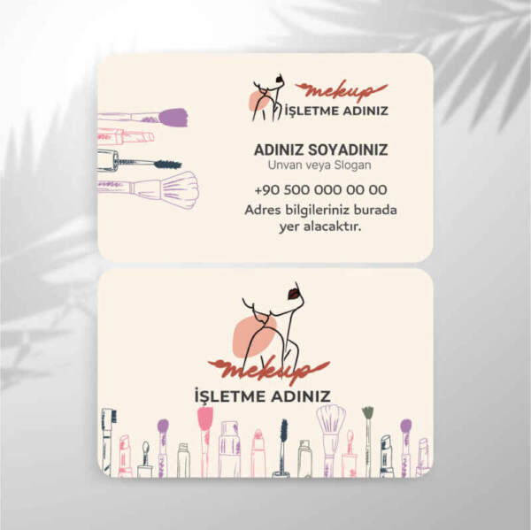 (Güzellik Mer(Güzellik Merkezi) Makeup Kartvizit Baskı (M: T3682)kezi) Makeup Kartvizit Baskı (M: T3682)