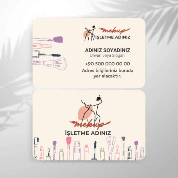 (Güzellik Mer(Güzellik Merkezi) Makeup Kartvizit Baskı (M: T3682)kezi) Makeup Kartvizit Baskı (M: T3682)