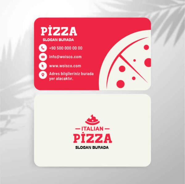 Pizzacı Kartvizit Baskı (M: T3685) 1000 Adet Kartvizit Bastırma