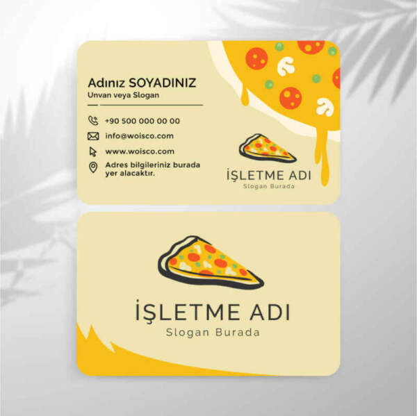 Pizzacı Kartvizit Baskı (M: T3687) / 1000 Adet Kartvizit Bastırma