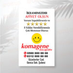 Komagene Etiket Baskı(Sticker) Afiyet Olsun Etiketi