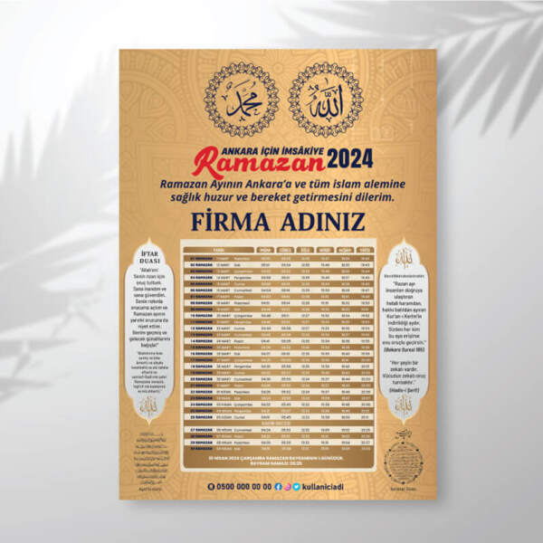 İmsakiye Baskı (Mdl: J0245)