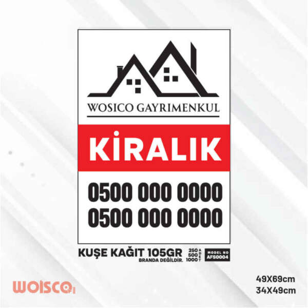 Gayrimenkul Emlak Afiş/Poster Baskı AFS0004