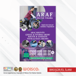 Koltuk Yıkama Broşür El İlanı (MD:B0710)