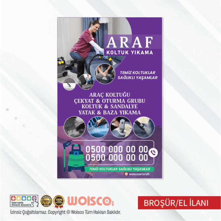Koltuk Yıkama Broşür El İlanı (MD:B0710)