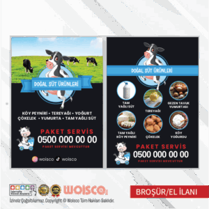 Doğal Süt Ürünler Broşür El İlanı (MD:B0729)