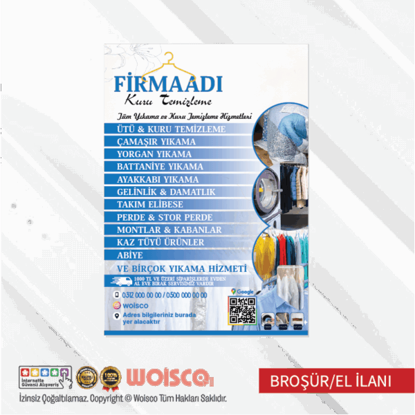 Kuru Temizleme Broşür El İlanı (MD:B0691)