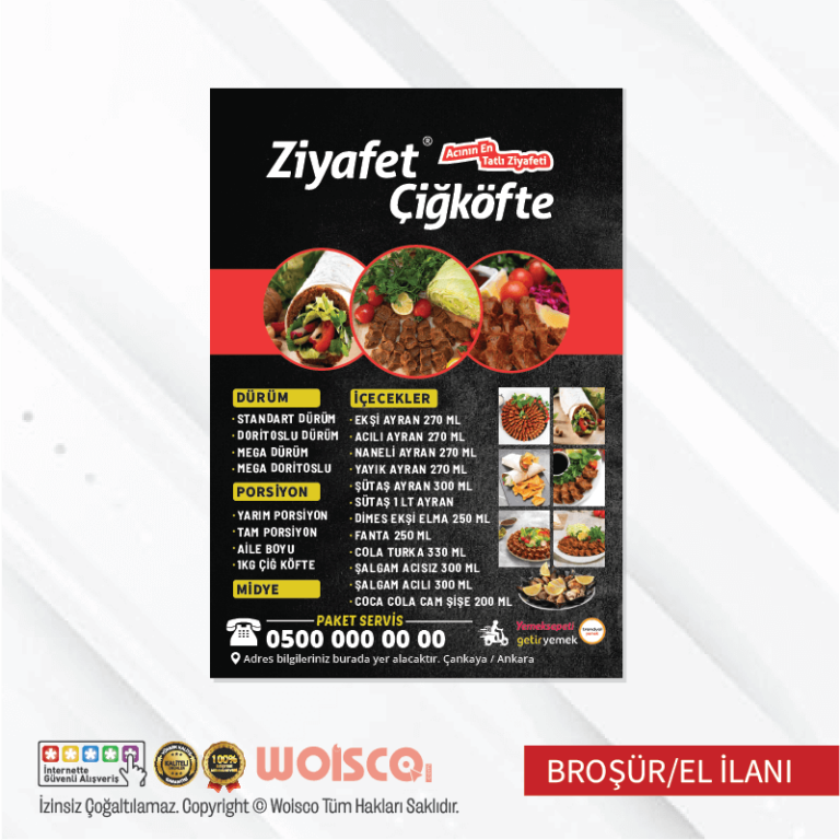 Ziyafet Çiğköfte Broşür El İlanı (MD:B0704)