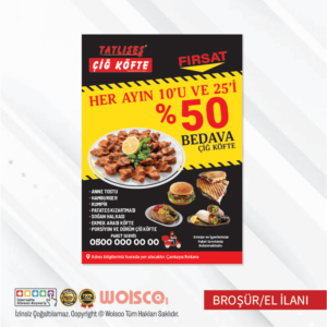 Tatlıses Çiğköfte Broşür El İlanı (MD:B0706)