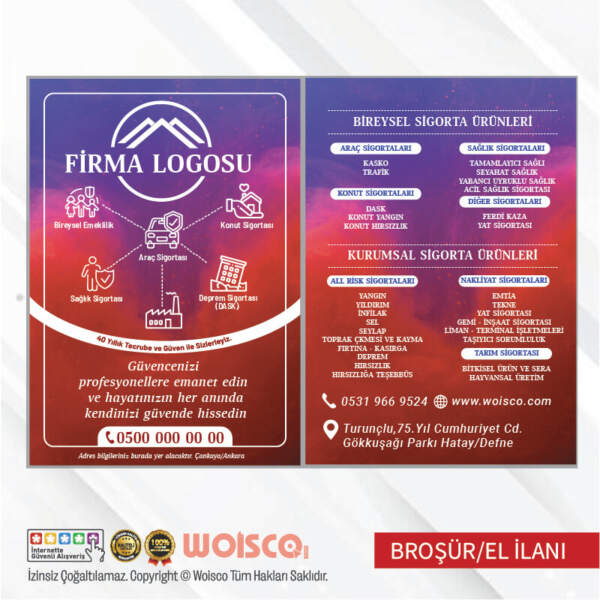 Sigorta Acentesi Broşür El İlanı (MD:B0722)