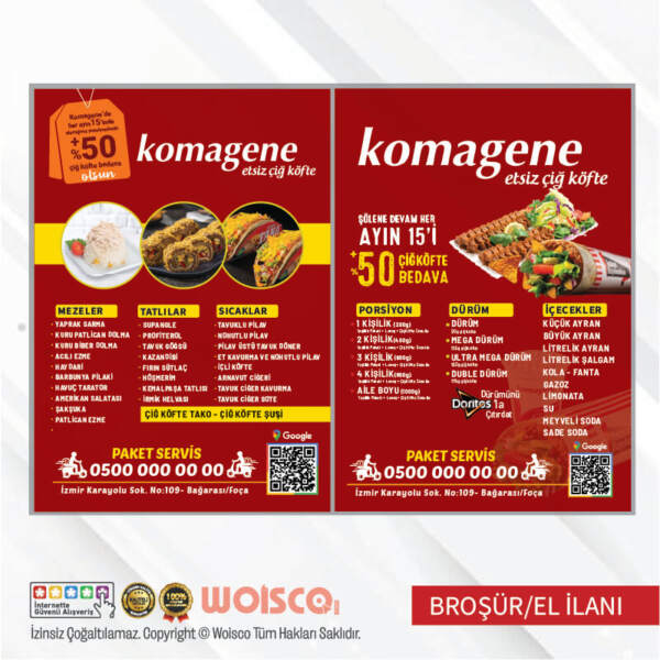 Komagene Broşür El İlanı (MD:B0721) Baskı Online Sipariş
