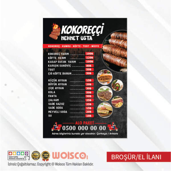 Kokoreççi Broşür El İlanı (MD:B0725)