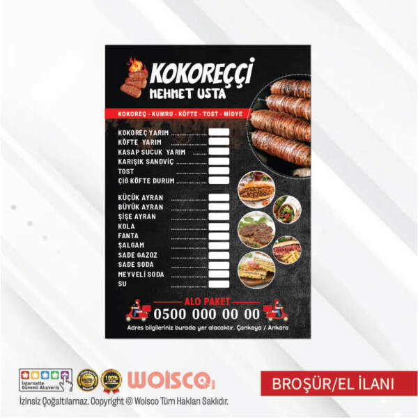Kokoreççi Broşür El İlanı (MD:B0726)