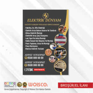 Elektrikçi Broşür El İlanı (MD:B0716)