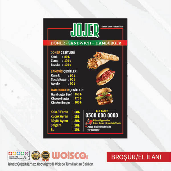 Restaurant Dönerci Broşür El İlanı (MD:B0711)