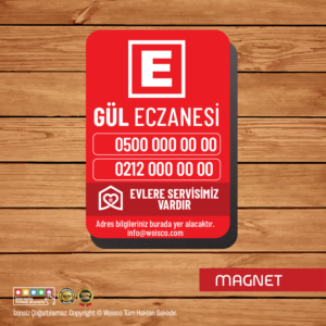 Eczane Magnet Bastırma 1000 Adet (Md:0327)