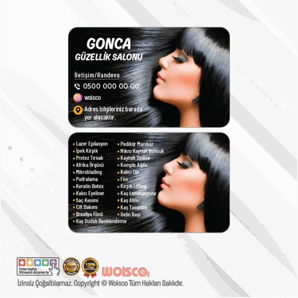 Kuaför Güzellik Salonu Kartvizit Baskı (Md: Y7273)