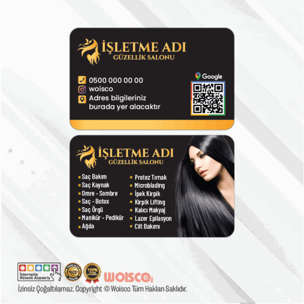Kuaför Güzellik Salonu Kartvizit Baskı (Md: Y727)