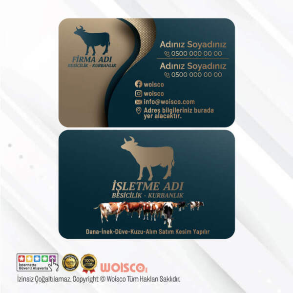 Besicilik, Kurbanlık Kartvizit Baskı (Model KL0027) Bastırma