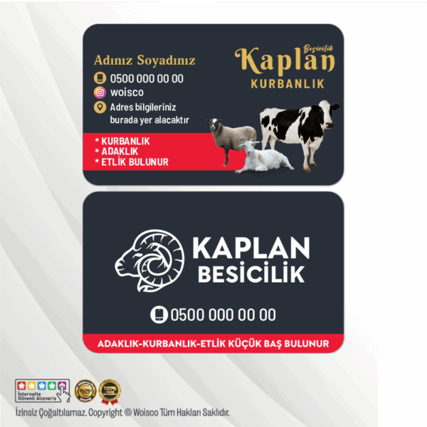 Besicilik, Kurbanlık Kartvizit (Model KL0019)