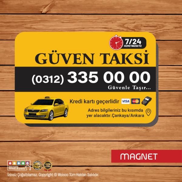 Taksici Magnet Bastırma (TK:1866) 1000 Adet Taksi magnet bastırma