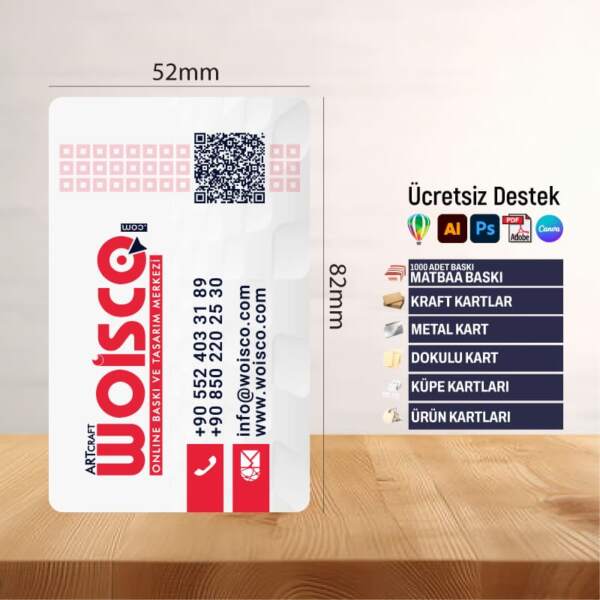 1000 Adet Kartvizit, Kraft kartvizit, Metal Kartvizit, Dokulu Kartvizit