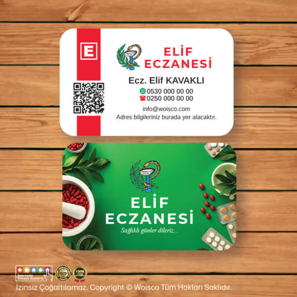 Eczane Kartvizit 1000 Adet Baskı (Model E3681)