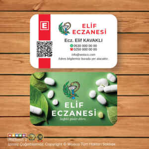 Eczane Kartvizit 1000 Adet Baskı (Model E3682)