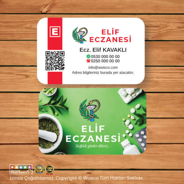 Eczane Kartvizit 1000 Adet Baskı (Model E3683)