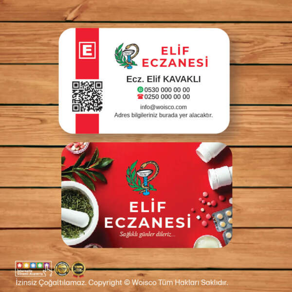 Eczane Kartvizit 1000 Adet Baskı (Model E3684)