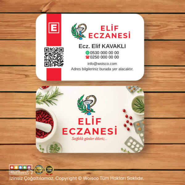 Eczane Kartvizit 1000 Adet Baskı (Model E3685)