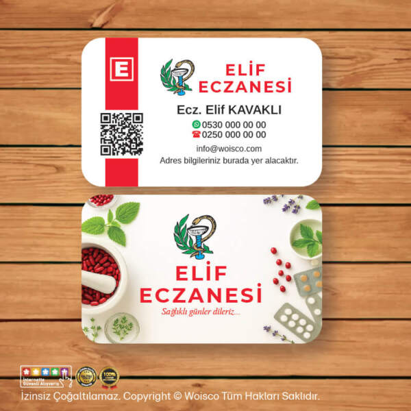 Eczane Kartvizit 1000 Adet Baskı (Model E3686)