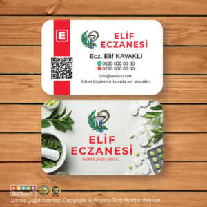 Eczane Kartvizit 1000 Adet Baskı (Model E3687)