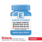 Şişe Eczane Magnet Baskı (Turkuaz) (Md:4031)