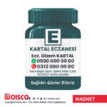 Şişe Eczane Magnet Baskı (Petrol-Yeşili) (Md:4035)