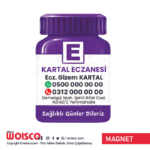 Şişe Eczane Magnet Baskı (Mor) (Md:4036)