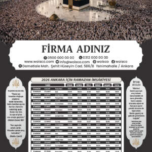 İmsakiye Baskı - Ramazan İmsakiyesi KABE