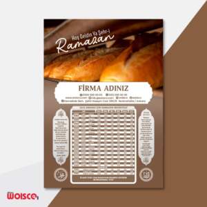 Fırıncı İmsakiye Baskı (Mdl: KH026)